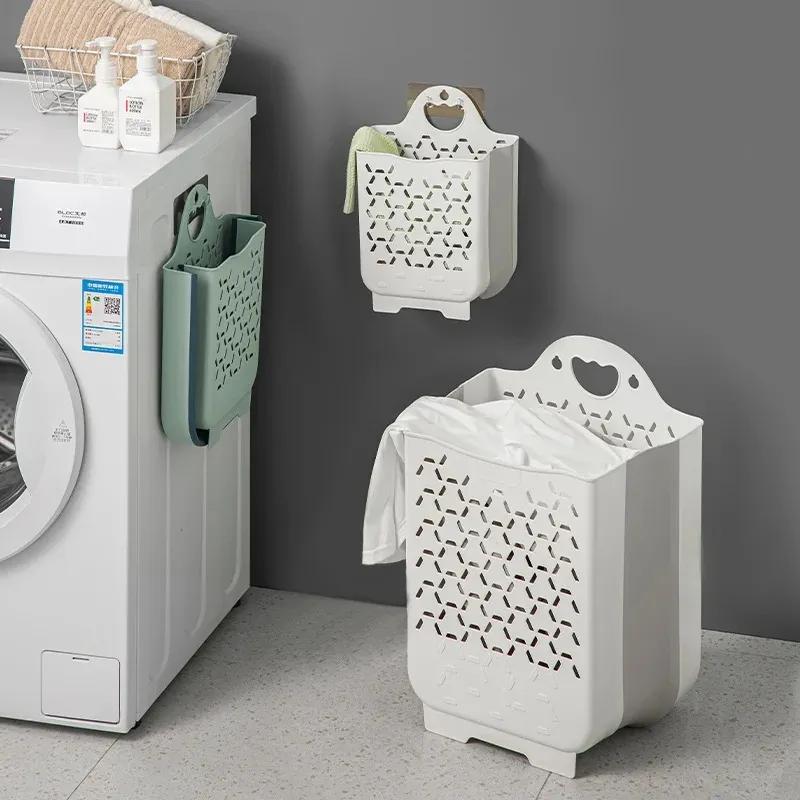 Dirty Clothes Storage Basket Household Laundry Bag Wall-mounted Storage Bag Folding Bathroom Laundry Basket1. Laundry Organization for Small Spaces