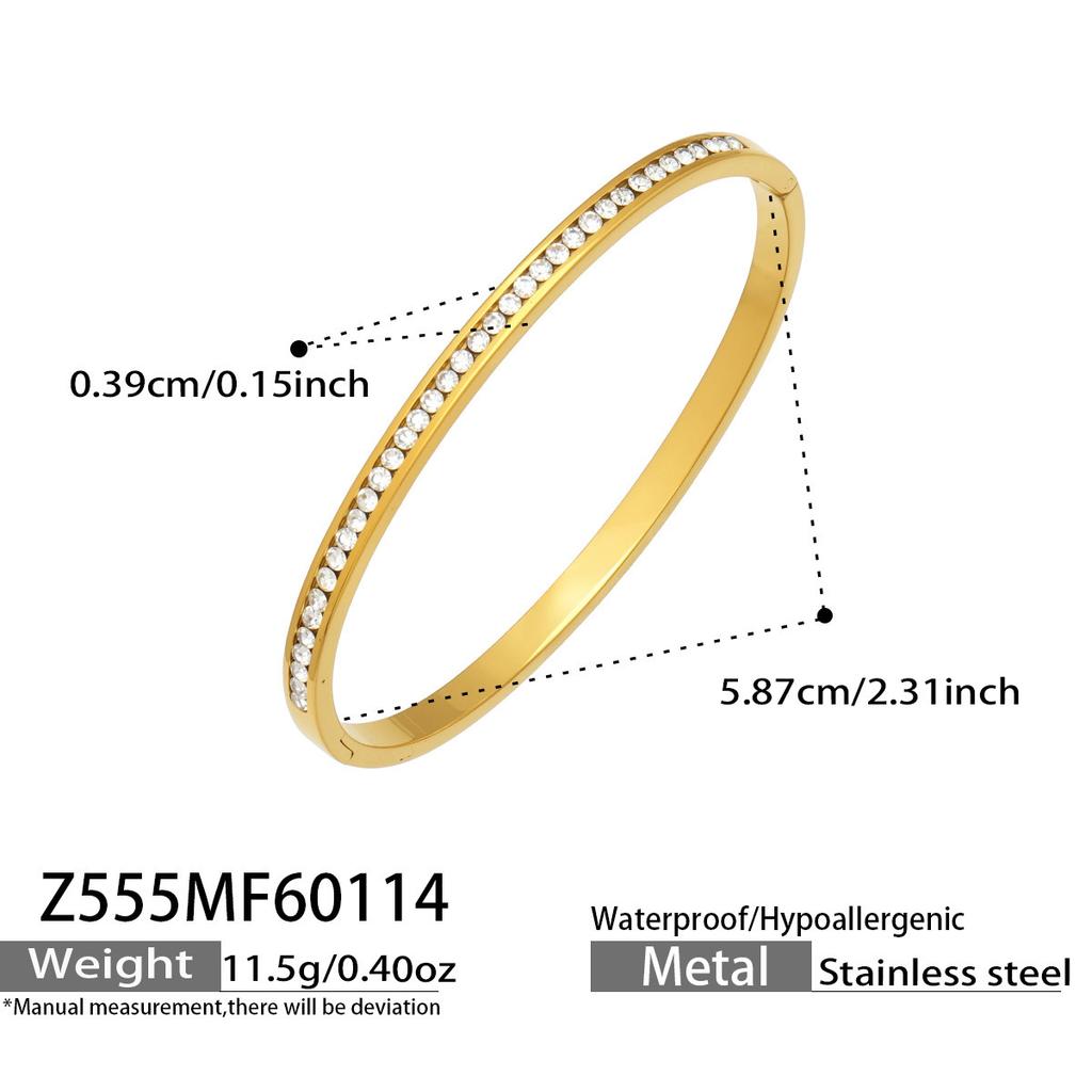 Light Luxury, High-end, Niche Geometric Fashion Zircon Bracelet, Stainless Steel Women's Bracelet Combination