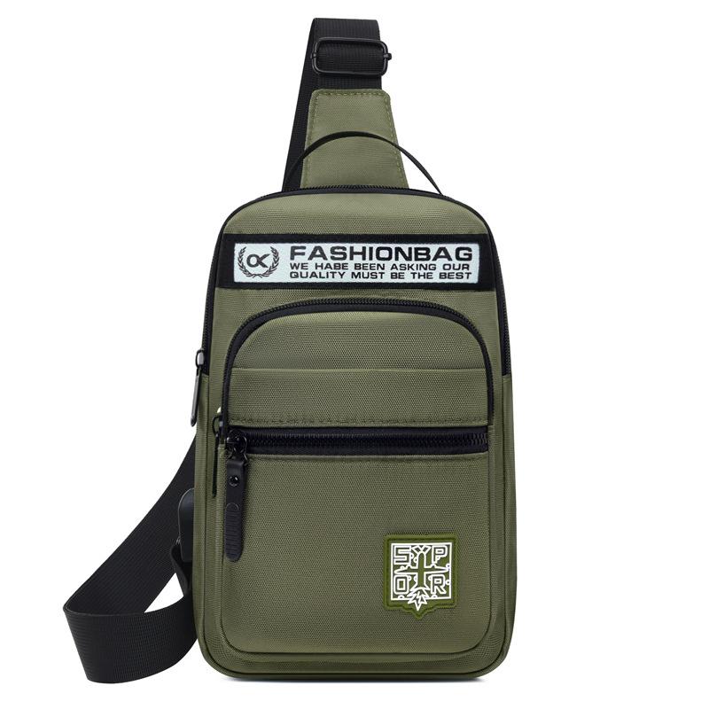 Breast bag men's high-end new single shoulder satchel casual fashion Oxford cloth chest bag outdoor sports lightweight backpack