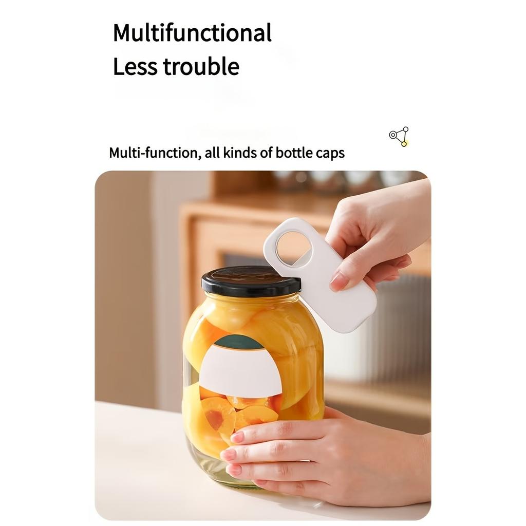 Stainless Steel Bottle Opener with Three in One Screw Cap, A Household Kitchen Can Opener, Beer Bottle Cap Tool, Anti Slip and Labor-saving