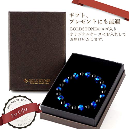 Natural Stone Power Stone Bracelet, Firefly Glass, Onyx, Men's and Women's Accessory, Inner Diameter: Approx. 16cm