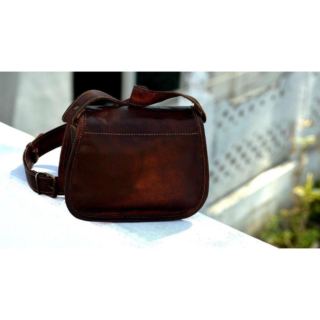 Bag Vintage Leather Messenger Shoulder Crossbody Real Brown Women Handbag New