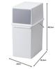 Like-it Trash Bin with Lid, Front Opening, Approx. 17L, Slim, Stackable, White, Made in Japan, LBD-05