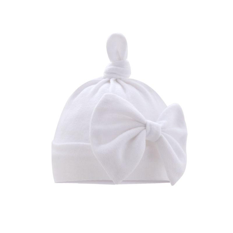 Newborn Baby Cotton Hat with Large Bow Infant Hospital Hat Baby Warm Beanie Bows for Headwear Soft Headwrap Turban Head Wear