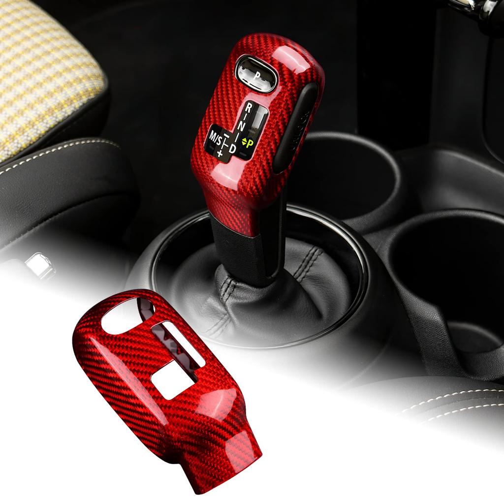AIRSPEED Mini F54 F55 F56 F57 F60 Exclusive Accessories Real Hard Carbon Fiber Car Gear Shift Knob Head Cover Sticker Stylish Custom Dress Up Easy