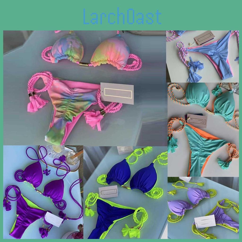 With Womens Bra Bikini Summer Pads And No Bra Support Vintage Solid Color Separate Swimsuit