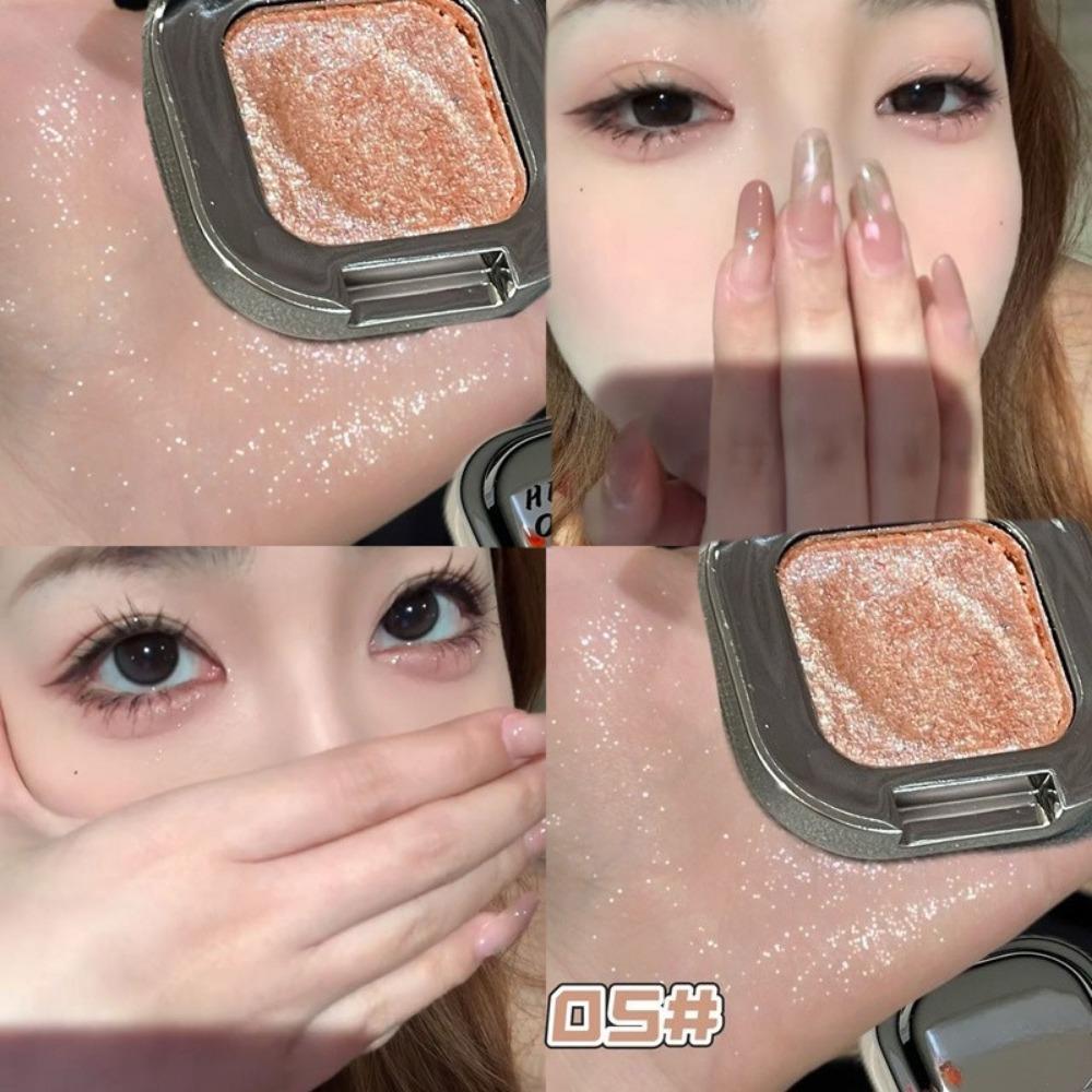 1PC Square Broken Diamond Single Makeup High-gloss Powder Pearlescent Flash Eyeshadow Polarized Light Brightening Makeup