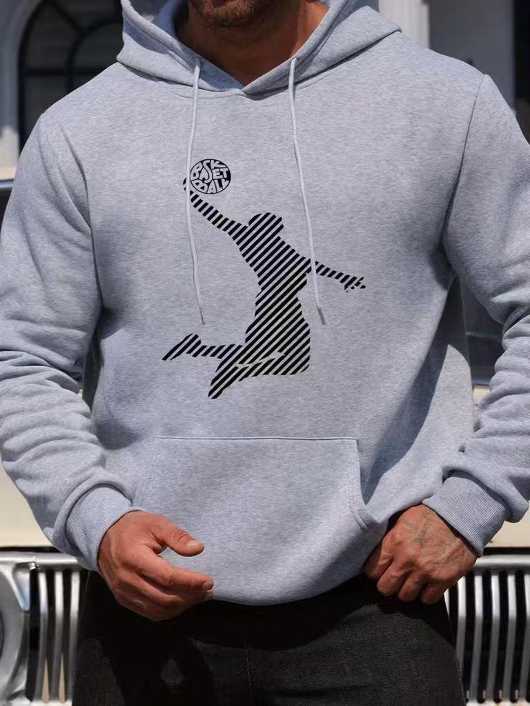 Cross-Border Men's & Women's Loose Fit Print Hoodie - European & American Style, Drop Shoulder, Spring & Autumn.