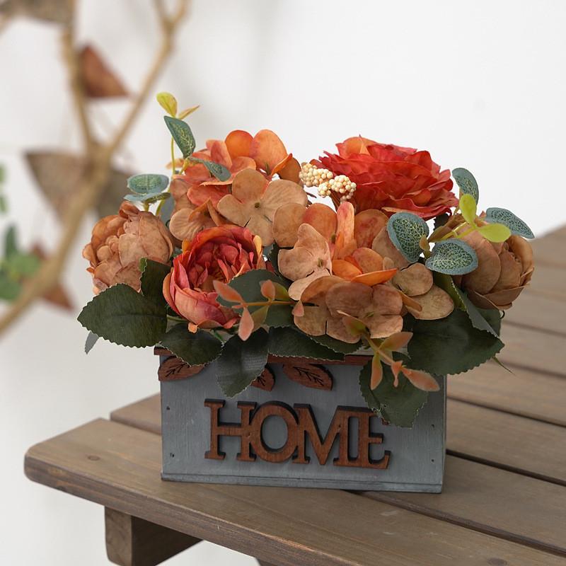 Artificial Peony Flower In Pot With Silk Material For Table Centerpiece And Event Decor
