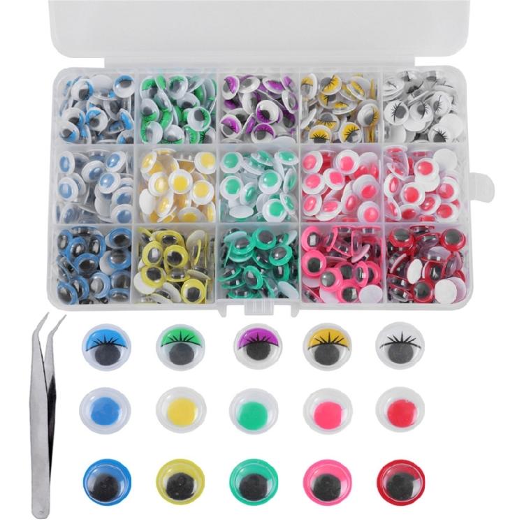 Safety Eye 600/900PCS Plastic Stuffed Doll Eye with Self Adhesive for Doll Toy