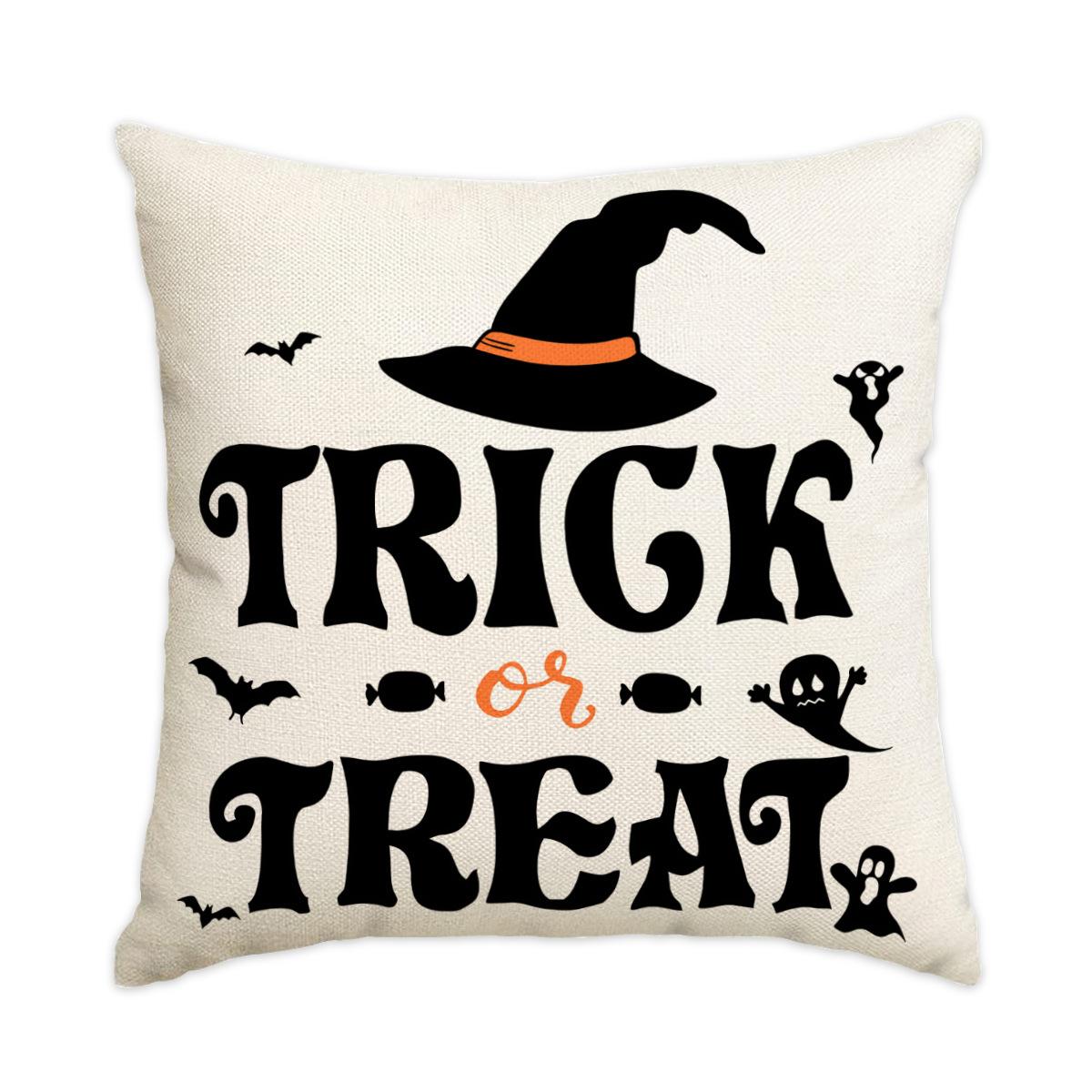 

1pc Halloween Cushion Cover with Cat Skull Pattern for Halloween Themed Party Festival Gift Living Room Bedroom Decoration 45x45cm