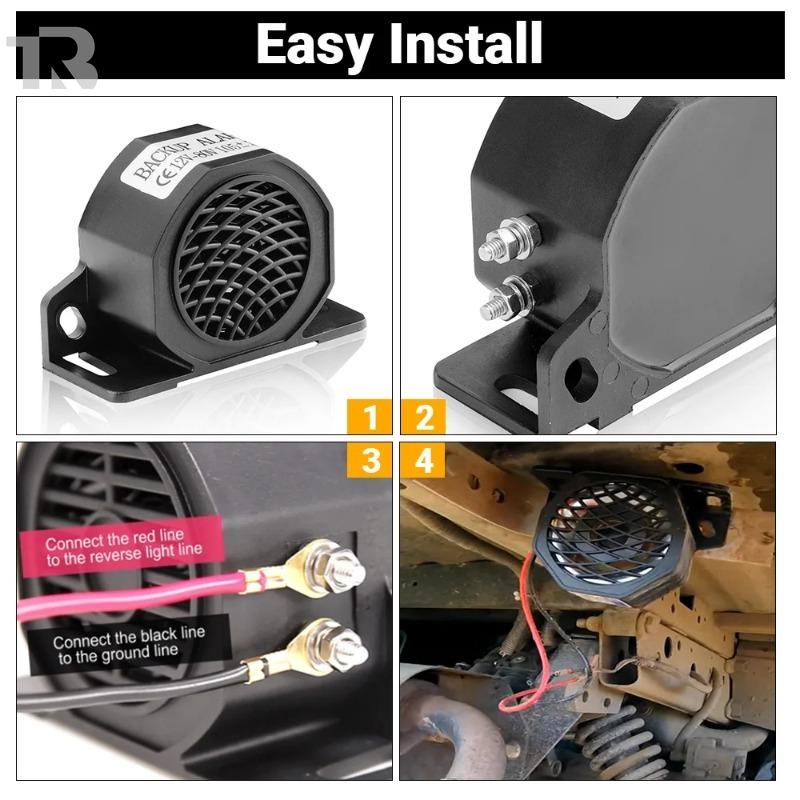 12V/48V Truck Back-up Alarm 105dB Car Reverse Horn BIBI Buzzer Warning Alarm Siren Waterproof Industrial Heavy-Duty Backup