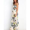Summer Elegant Satin Floral Printed Lace Up Dress For Women Sexy Sleeveless Slim Ladies Dress Fashion Straps Sukienki 26157