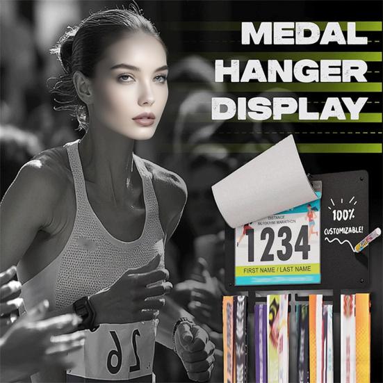 Marathons Medaillen-Ausstellungsregal Startnummernhalter Schwerlast Multifunktional Wandmontage Läufer Laufen Startnummer Rennmedaillen Aufhänger Ständer