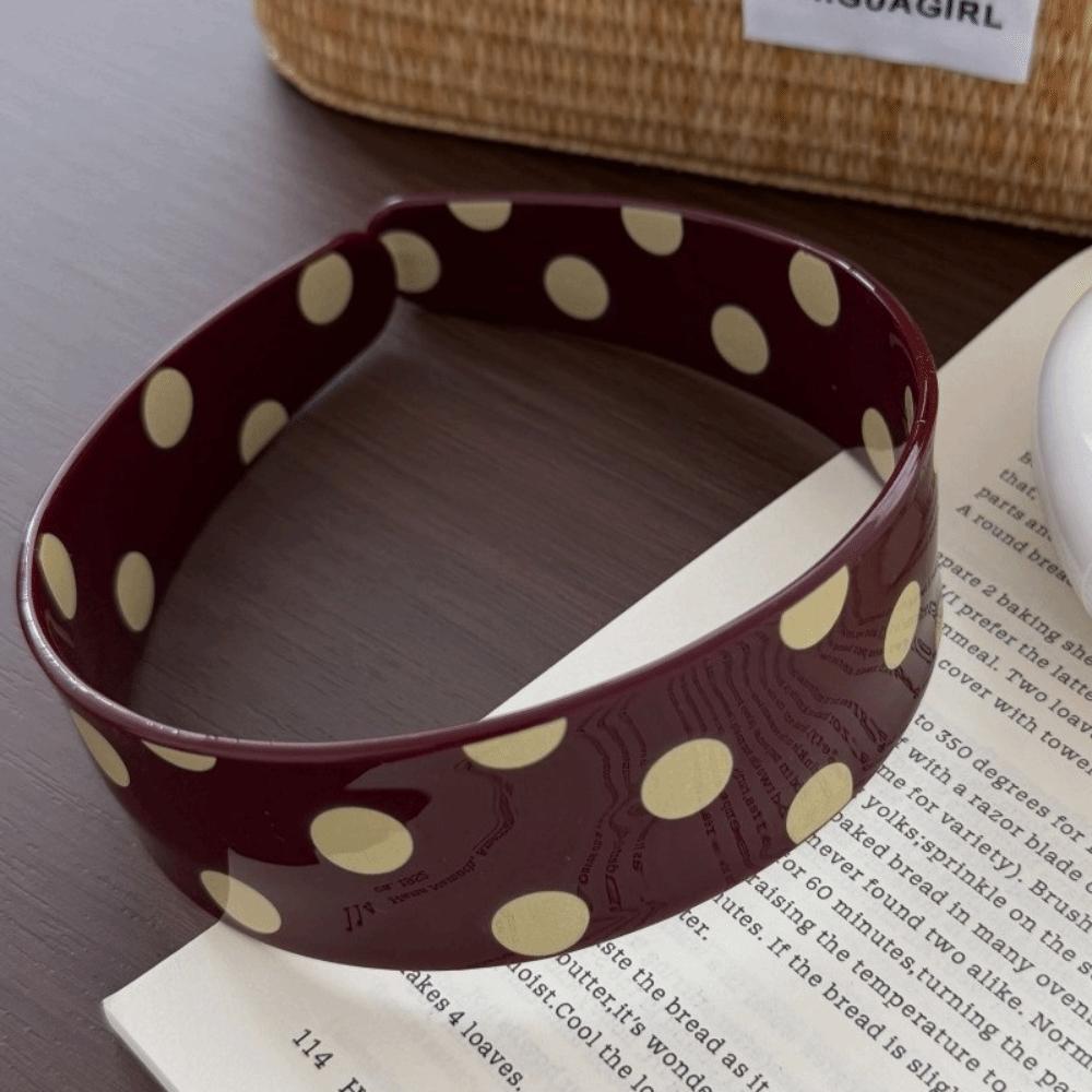 Retro Acetate Plate Headband Sweet Headwear Korean Style Polka Dot Hair Hoop Commute