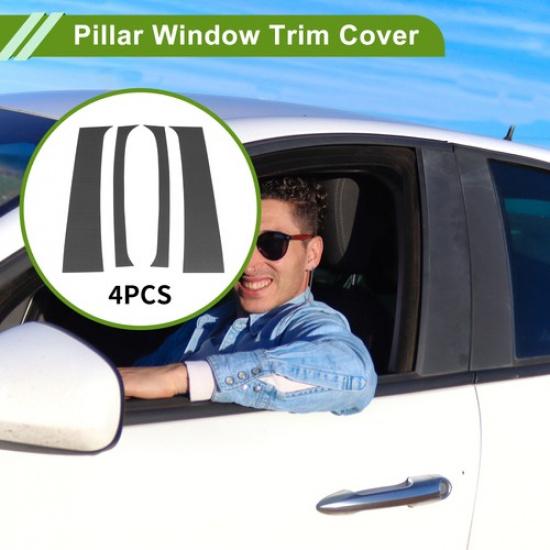 4 st stolpfönsterlister för Dodge för Ram 1994-2001 Kolfibermönster Svart