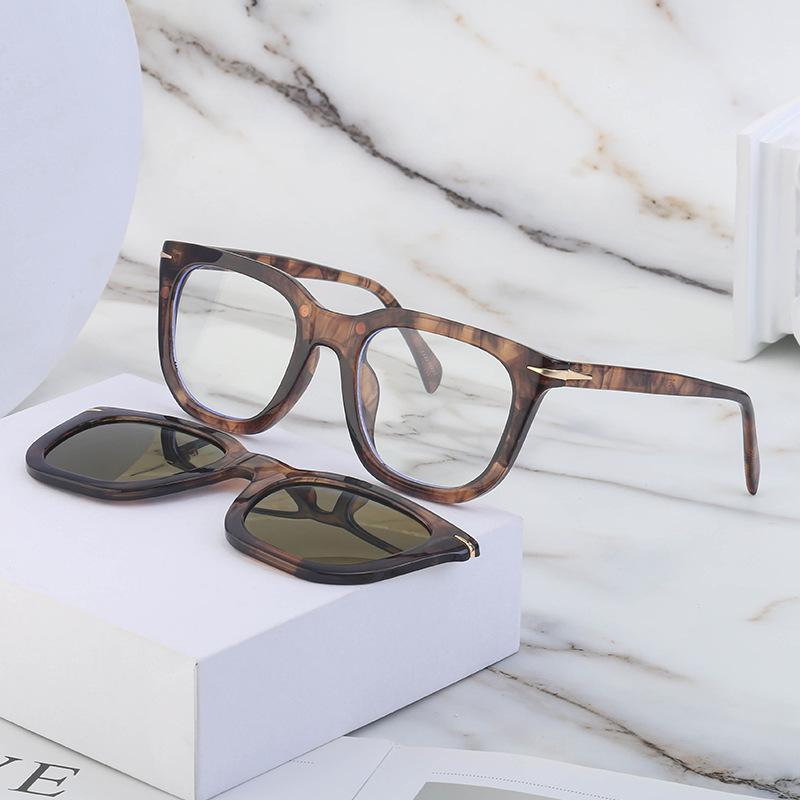 JYL TS Unisex Douyin Magnetic - Retro Myopia-Ready Square Shades ZS-DB7088