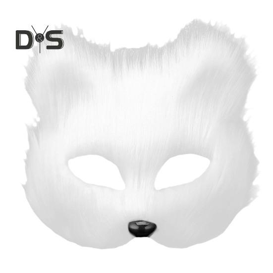 Fox Face Cushion Faux Fox Half Face Cushion with Tail Gloves Masquerade Halloween Cosplay Party Costume Accessory for Girls