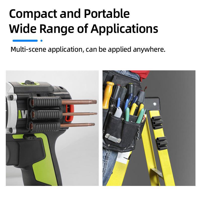 3 Holes Screwdriver Bit Holder 1/4 Hex Shank Drill Bit Storage Case with 3M 3Meters Double Sided Adhesive Tape Tool Accessories
