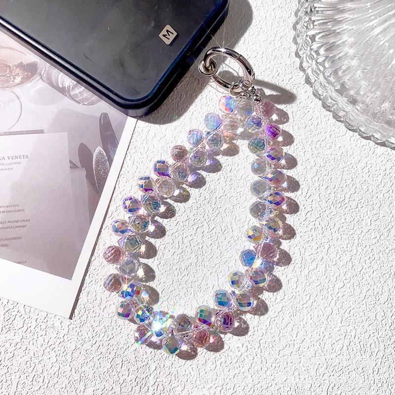 Luxury Universal Durable Portable Fashion Cell Phone Chain with Stones Crystal and Black Stone Strap