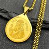 Catholic Medal of San Benito Necklace for Women Men Stainless Steel Gold Silver Color St. Benedict Medallion Collar Jewelry