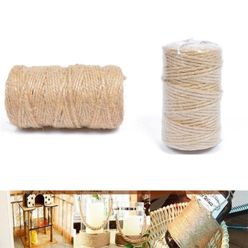 2mm 100m/roll Cotton String Natural Twisted Cord Crafts Wire Macrame Crochet DIY Home Decorations