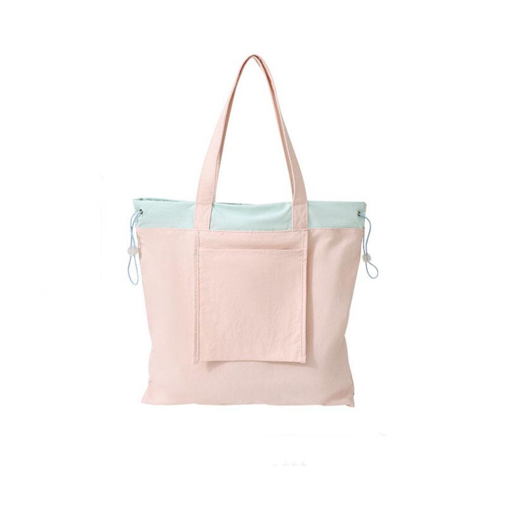 with Drawstring Foldable Shopping Bag Reusable Shoulder Bag Creative Tutoring Bag Travel розовый