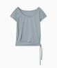 Ohesio One-Shoulder Wrap T-Shirt, Gray