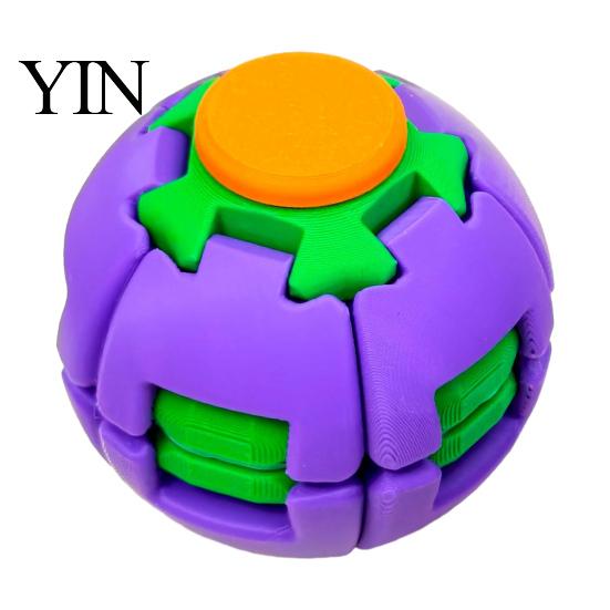 Quiet Spinning Fidget Toy 1/2Pcs 3D Printed Press Rotating Ball, Stress Relief Spinner Kids for Adults, Ball Toy, Decompression Gadget