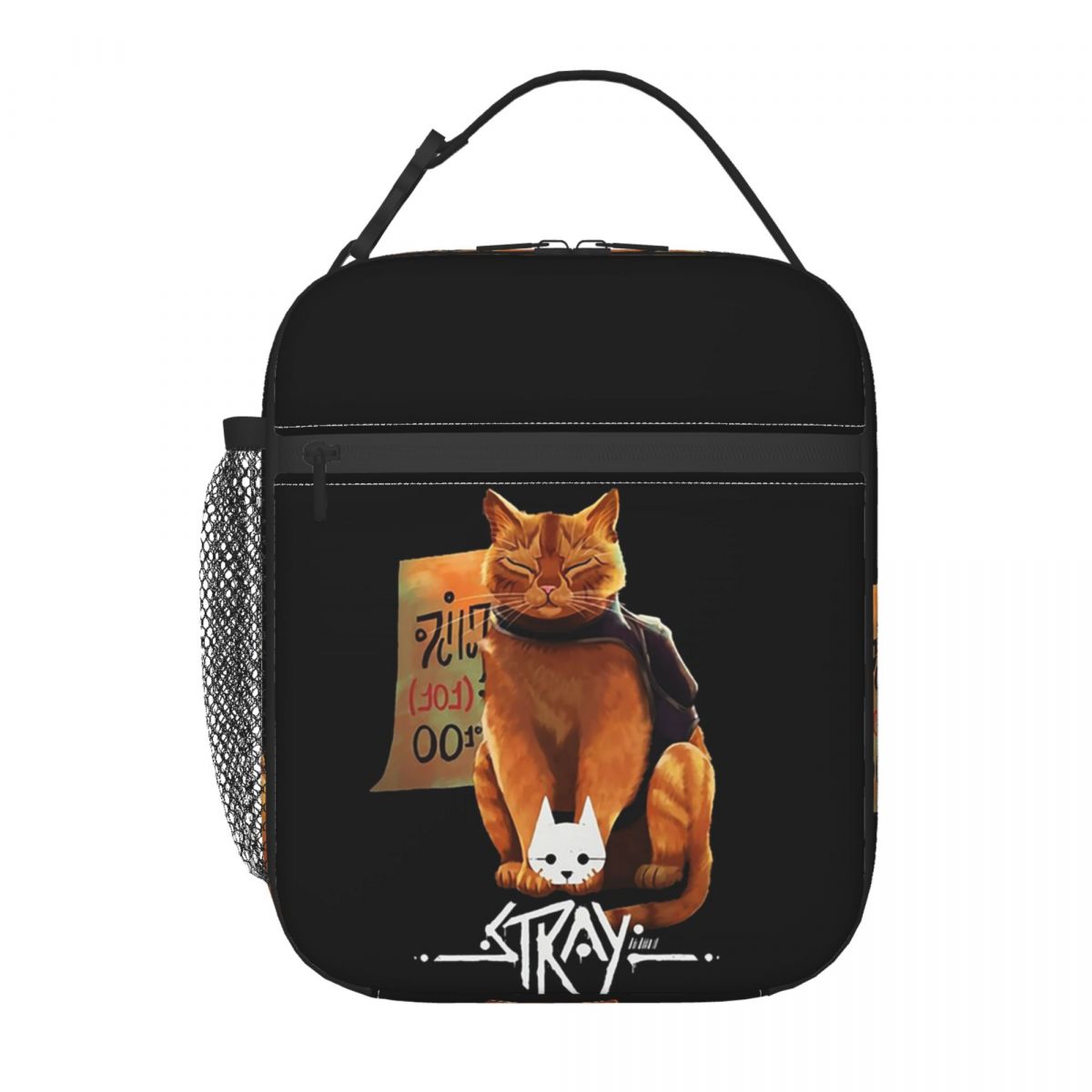 Sac à lunch isotherme Stray Cat Game 0 pour femmes enfants Boîtes alimentaires portables Boîte à lunch thermique Sac fourre-tout One Size black
