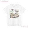 Vintage Moon Book Floral Boho T Shirt Aesthetic Lover Vintage Stretched Designer Clothes Slightly Fashion Graphic Homme