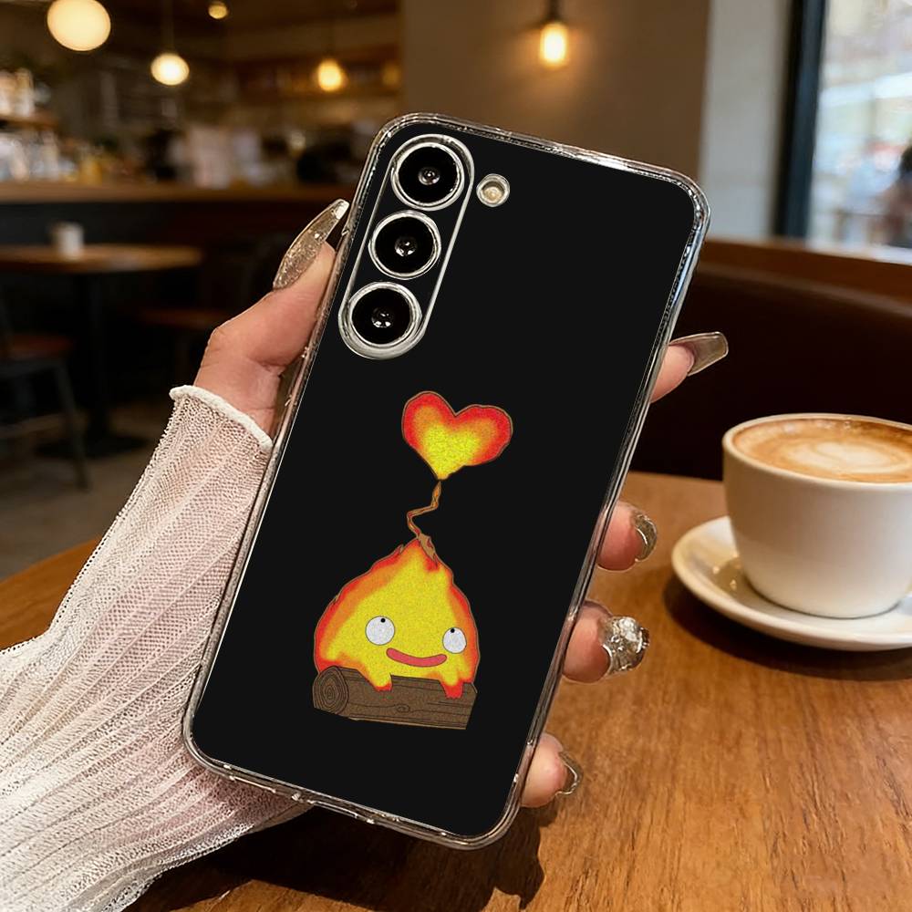 Anime Cute C-Calcifer-ES Phone Case For Samsung S25,S24,S21,S22,S23,S30,Ultra,S20,Plus,Fe,Lite Transparent Cover Samsung S235G