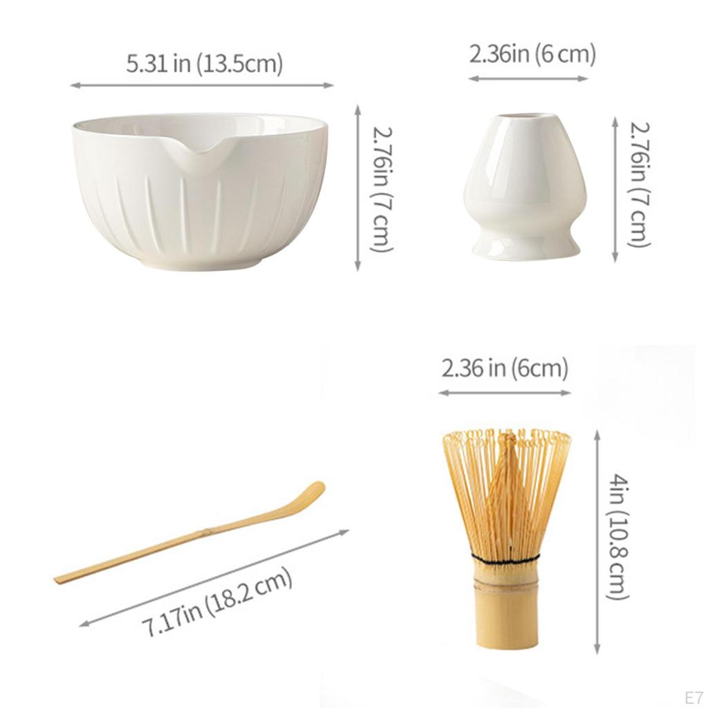 4-teiliges Matcha-Set Schale mit Ausguss Tee