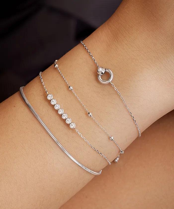 [Worn by Shin Ye-eun, Uhm Ji-won] Ball Chain 925 Silver Bracelet B058-01H