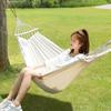 Double Hammock Swing Bed, Thickened Fabric Soft Canvas, Portable Travel Hanging Hammock for Camping and Outdoor, Large