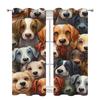 Kreskówkowe Psy Zasłony zaciemniające z nadrukiem cyfrowym 3D dla dzieci - Uroczy styl, szyte na miarę
