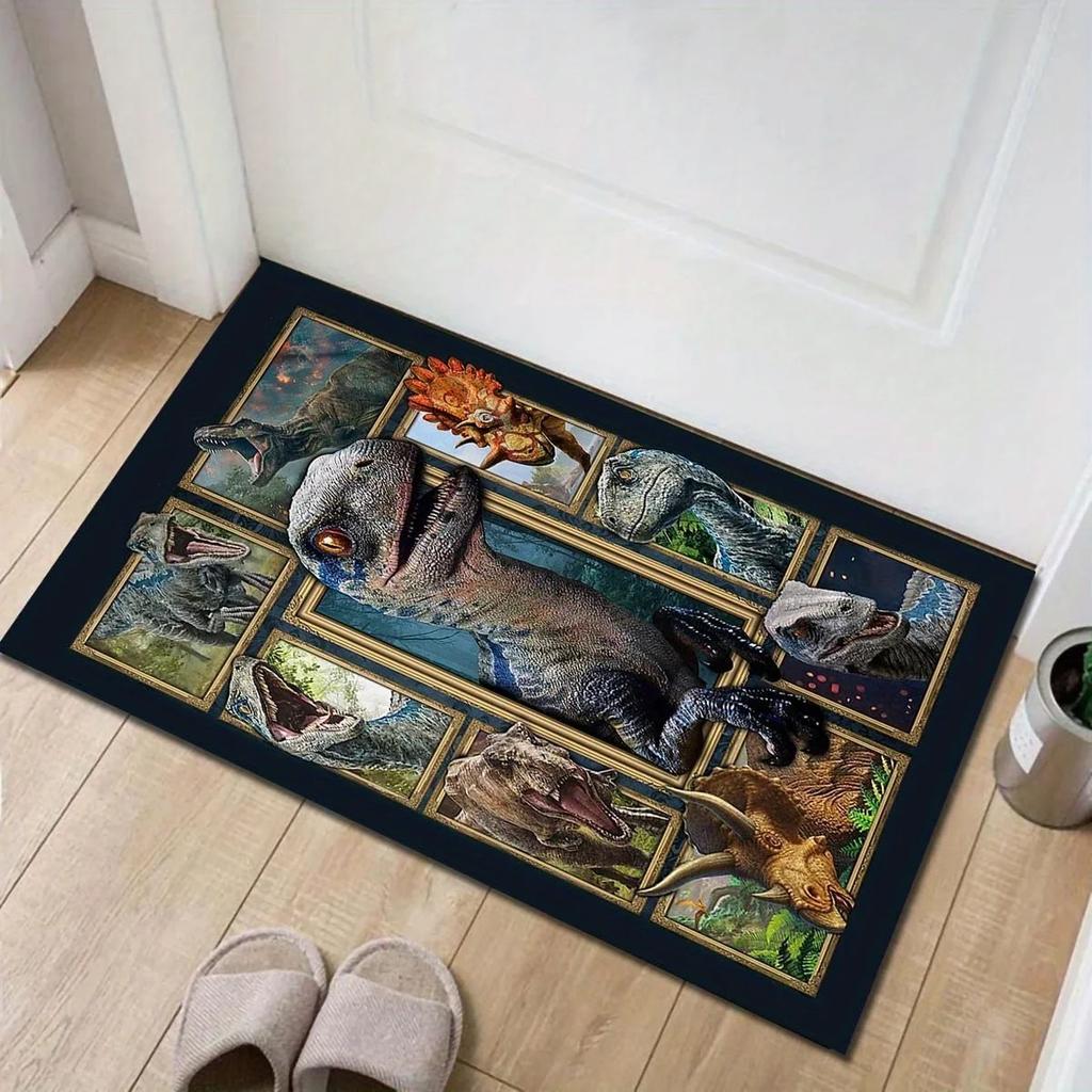 Tappeto 3D Dinosauro Chiave Tappetino antiscivolo Tappetino per porta d'ingresso Soggiorno Camera da letto Sala giochi Lavanderia Decorazione