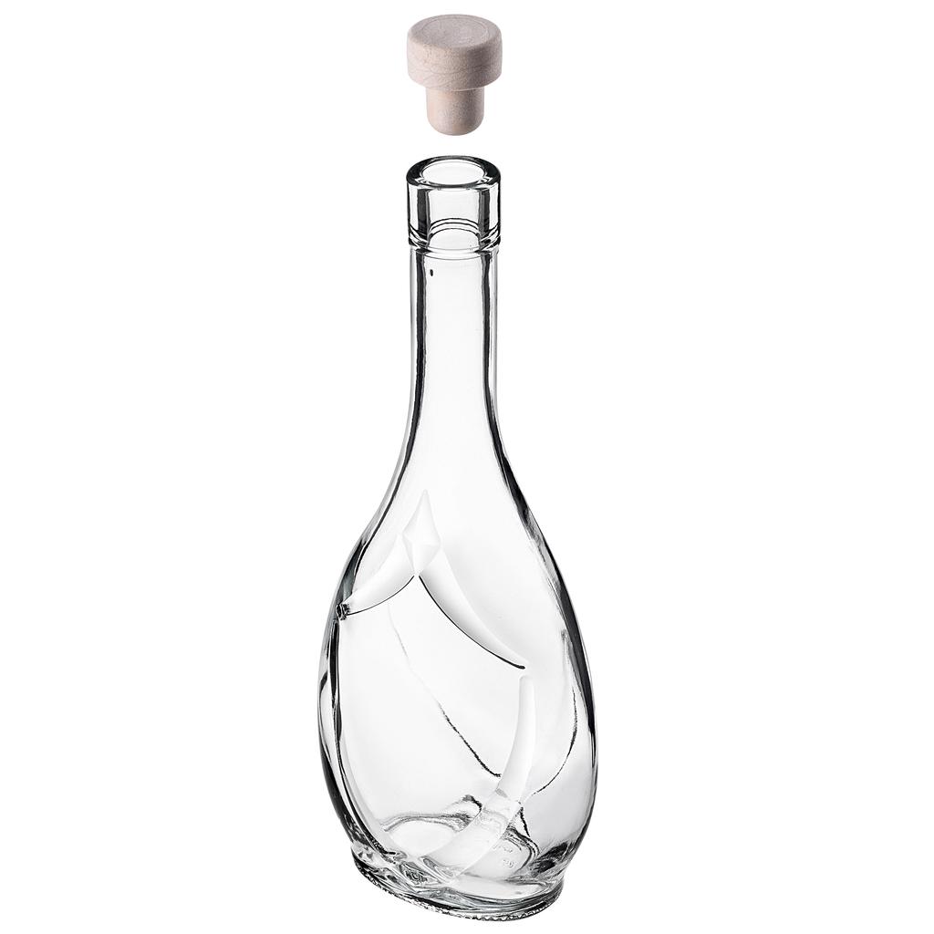 KADAX Glass Bottle for Liqueur 500ml with Synthetic Cork 5pcs.