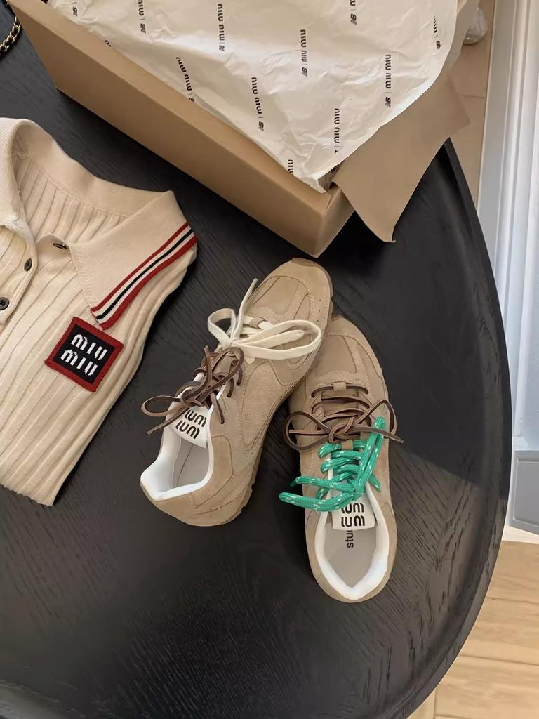 Cowhide version of grape mother, the same type of German training shoes, retro lace-up flat-bottomed versatile breathable casual sports shoes, wome