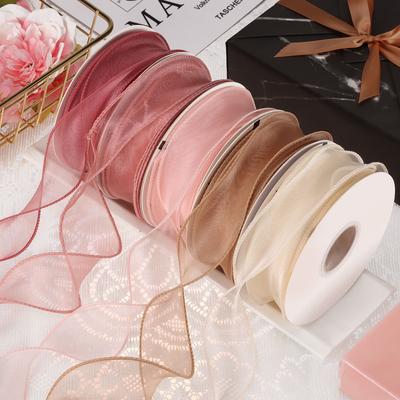 4.0Cm Fishtail Yarn Ribbon, Flower Packaging With Bouquet Gift Bow Edge Spray Gift Packaging Tape