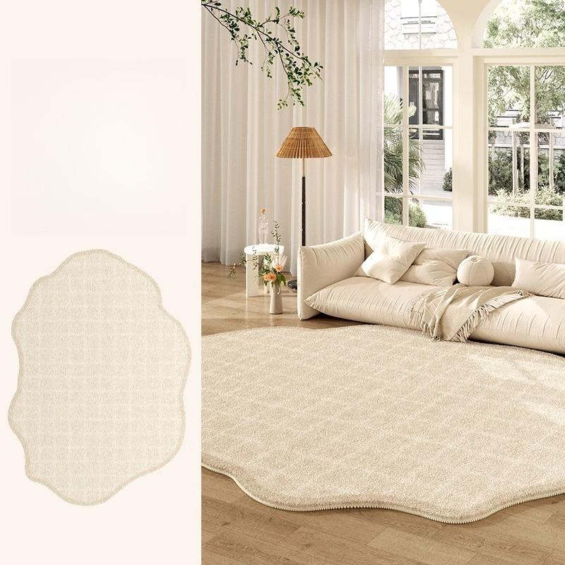 Fluffy Soft Lounge Floor Mat Thickend Plush Bedside Rug Cream Style Bedroom Decor Plush Irregular Shapes Carpets For Living Room