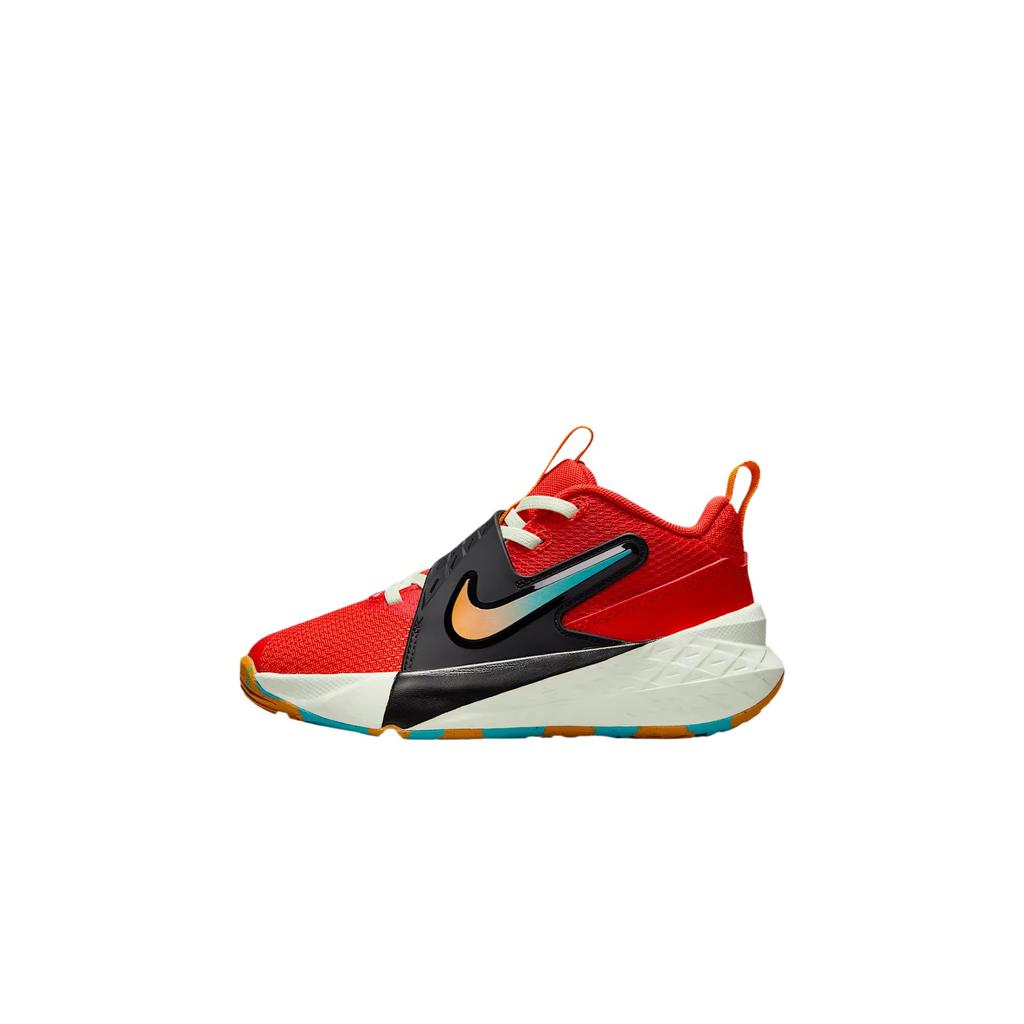 Nike Team Hustle D 12 Slip Resistant Cushioning Mid Top Children's Basketball Shoes Red Children Aged 3 7 Years Old HF6280-601