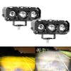 LED Spotlight Dual Color Hi/Low Beam Fog Lamps for Car Trucks SUV UTV 12V 24V Motorcycle Mini 3Lens Headlight Driving Light