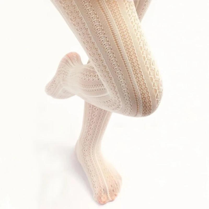 Autumn Women Lolita Tights Lace Stockings Woman Hollow Out White Female Pantyhose Stockings Tattoo Tights Pattern