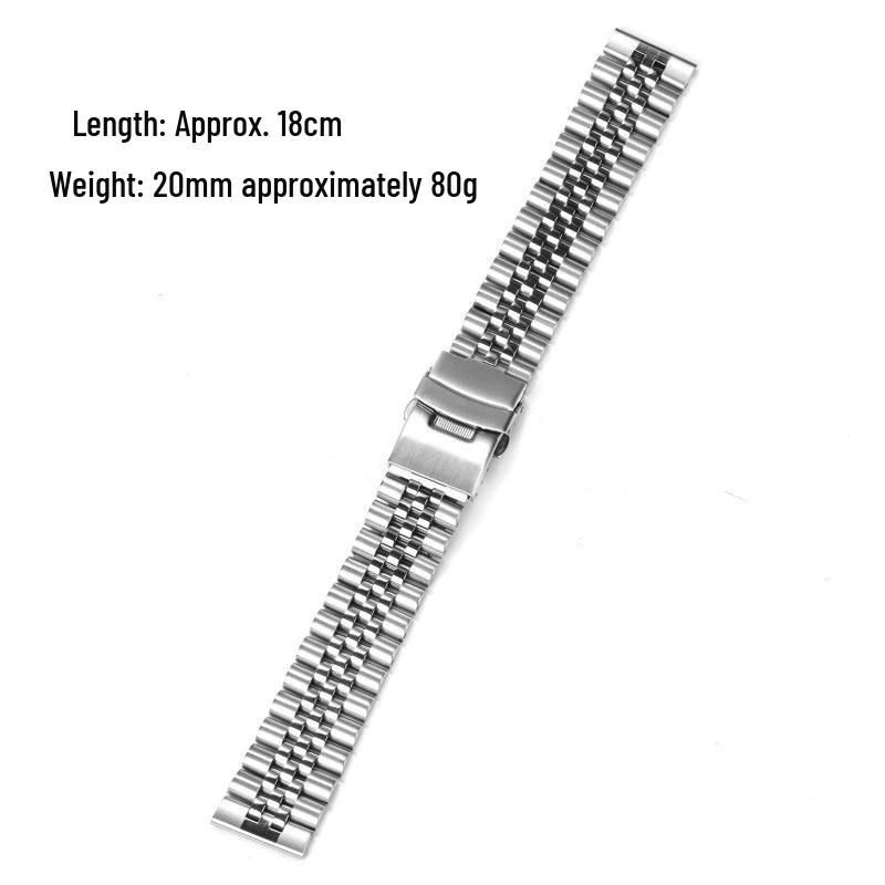 Bransoleta do zegarka ze stali nierdzewnej bez logo, z szybkozłączką, pięciorzędowa, pasuje do serii SKX009, rozmiary 18/19/20/21/22mm