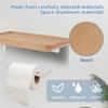 Toilet Paper Holder with Wood Shelf Wall Mount Tissue Paper Roll Holder Minimalist Toilet Paper Holder Rack Toilet Paper Roll