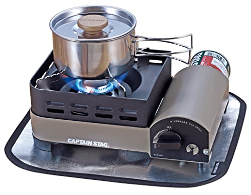 Captain Stag UF-36 Hitzebeständige Platte für Gasbrenner, Solo, 330 x 300 mm, Silber