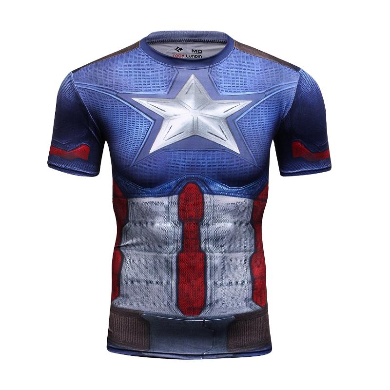 Men's 3D Printed Marvel Clothing Short Sleeved American Round Neck T-shirt