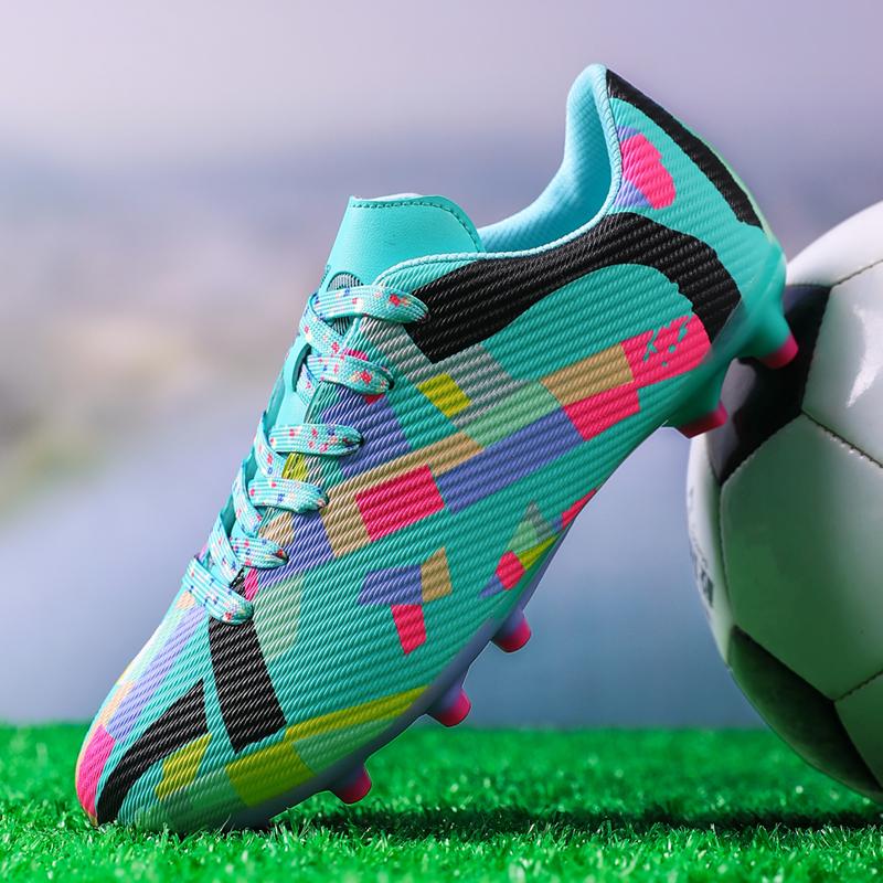 Men's Low-top Football Boots Large Size Long Nails PU Leather Boys Soccer Shoes Nailing Anti-slip Football Boots
