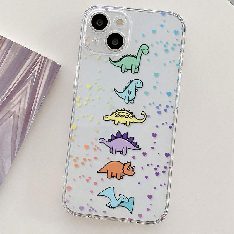 Cartoon Dinosaur Fits iPhone 14 Cases, iPhone 13/12/11 Pro Covers, 15/16 Plus Cases